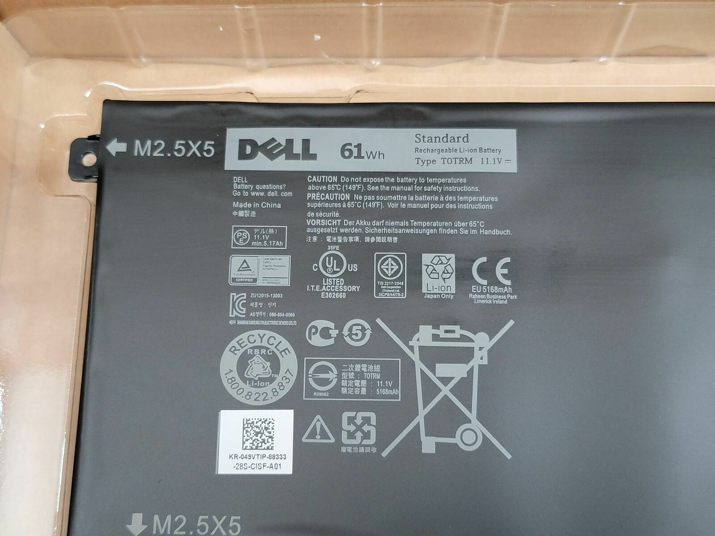 DELL TOTRM – TOTRM Genuine Original Laptop Notebook Battery