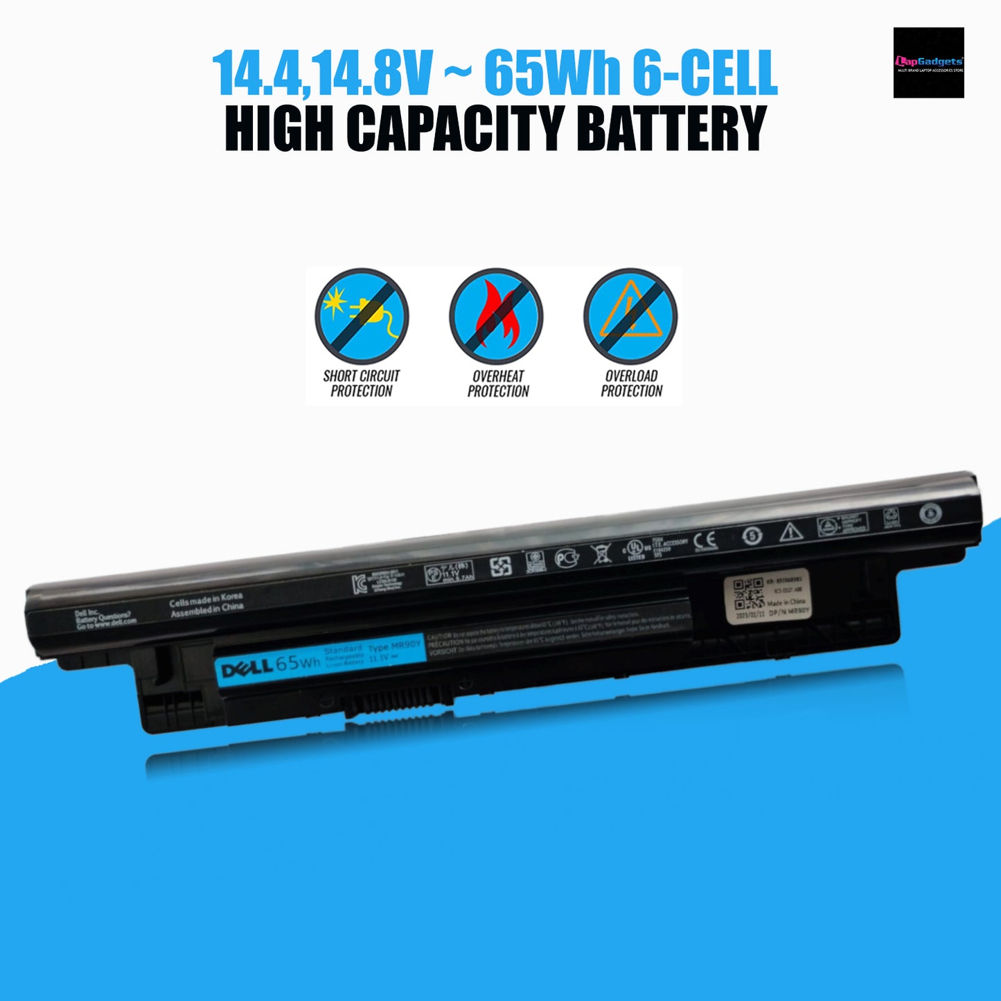 DELL Inspiron 15R-5521 - 6 Cell MR90Y Genuine Original Laptop Notebook Battery