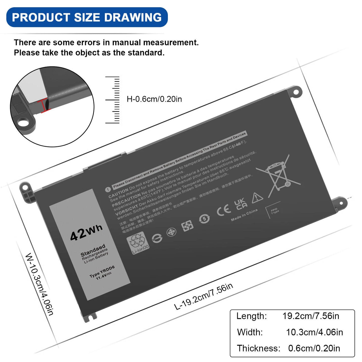 DELL 01VX1H - YRDD6 Genuine Original Laptop Notebook Battery