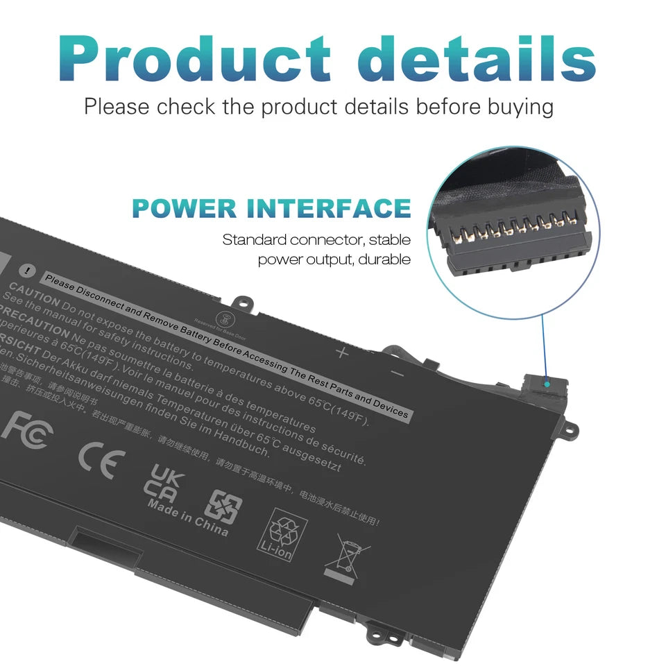 DELL 725KY 6CYH6 P29S P29S001 451-BBZC CFX97 – 71TG4 Genuine Original Laptop Notebook Battery