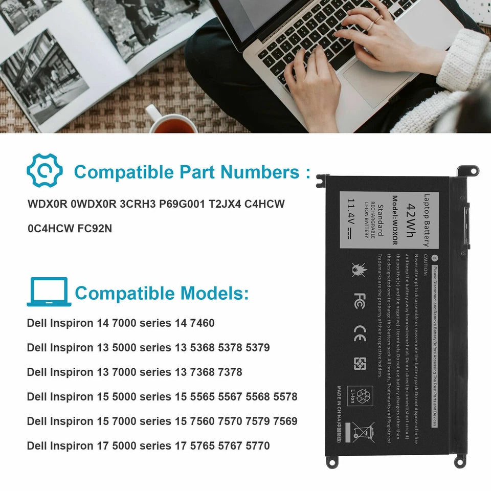 DELL 15MF-1508TT - WDXOR Genuine Original Laptop Notebook Battery