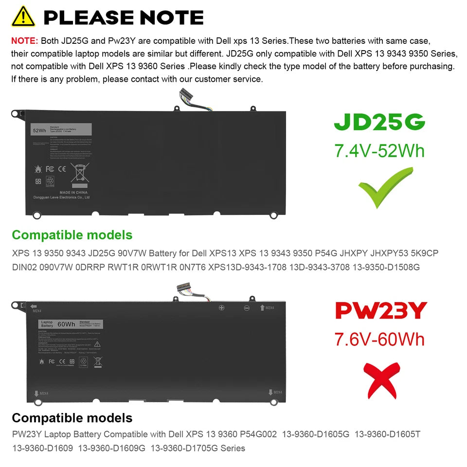 DELL JD25G - JD25G Genuine Original  Laptop Notebook Battery