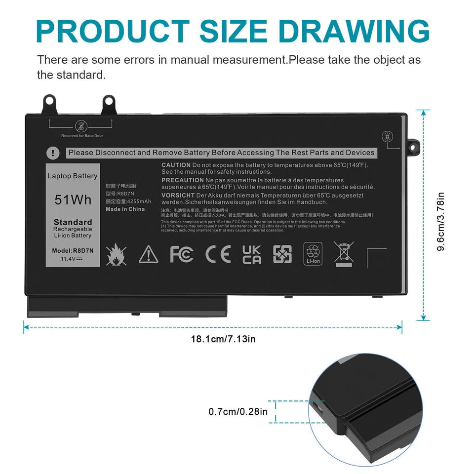 DELL R8D7N  - R8D7N Genuine Original  Laptop Notebook Battery
