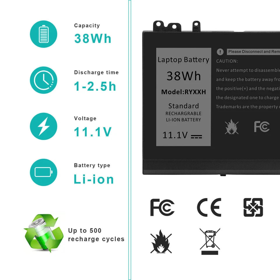 DELL RYXXH - RYXXH Genuine Original  Laptop Notebook Battery