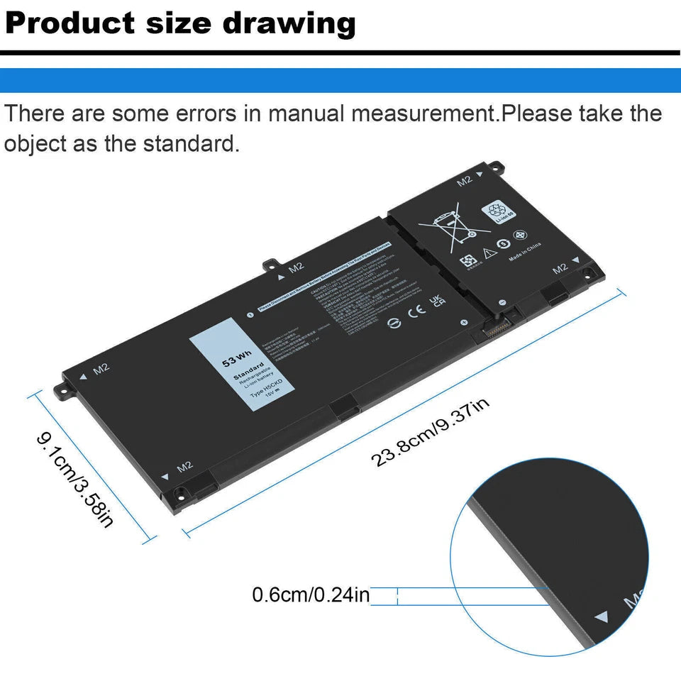 DELL Inspiron 15 7500 2-in-1 - H5CKD Genuine Original  Laptop Notebook Battery