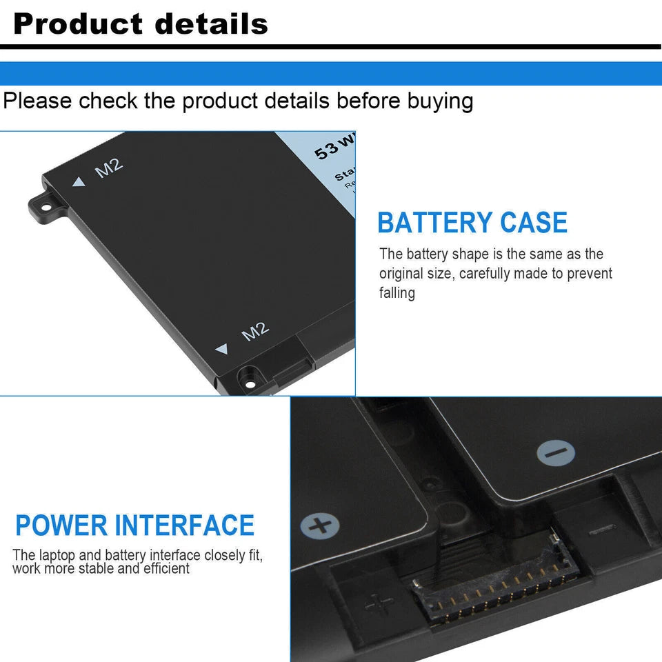 DELL Inspiron 15 7500 2-in-1 - H5CKD Genuine Original  Laptop Notebook Battery