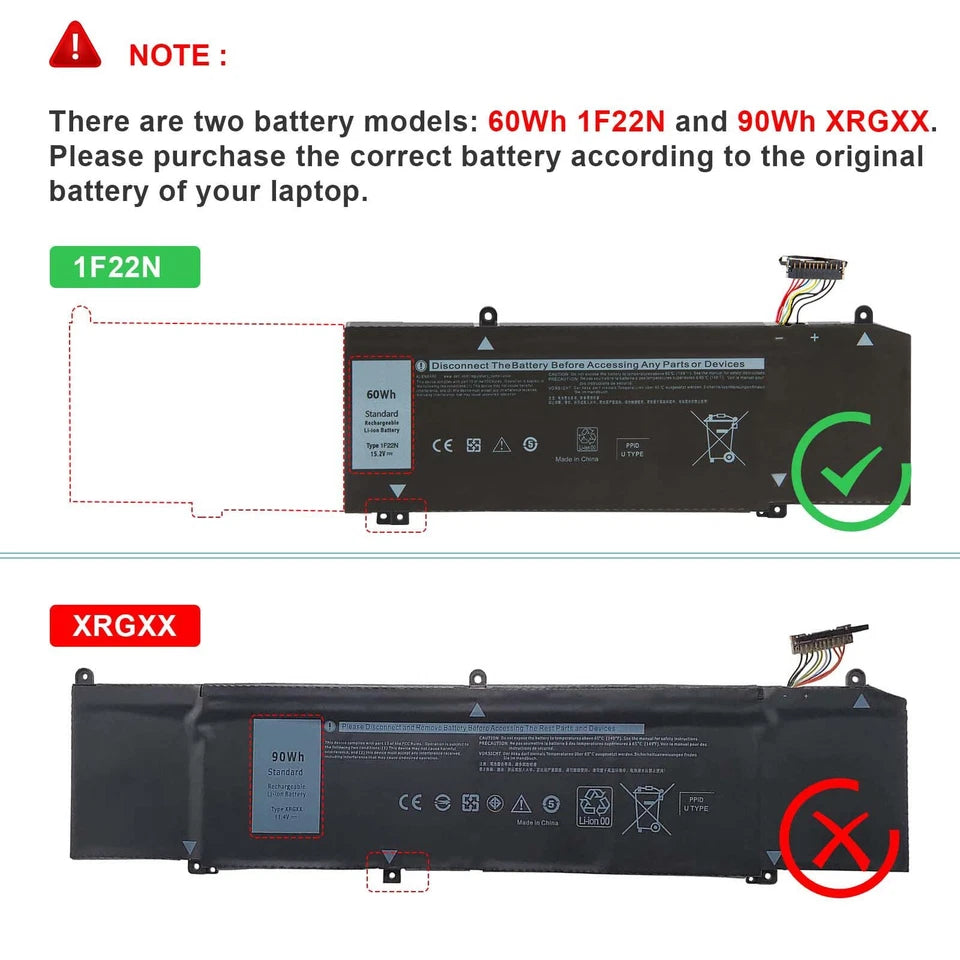 DELL 1F22N – 1F22N Genuine Original Laptop Notebook Battery
