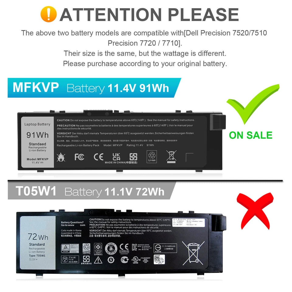 DELL MFKVP – MFKVP Genuine Original Laptop Notebook Battery