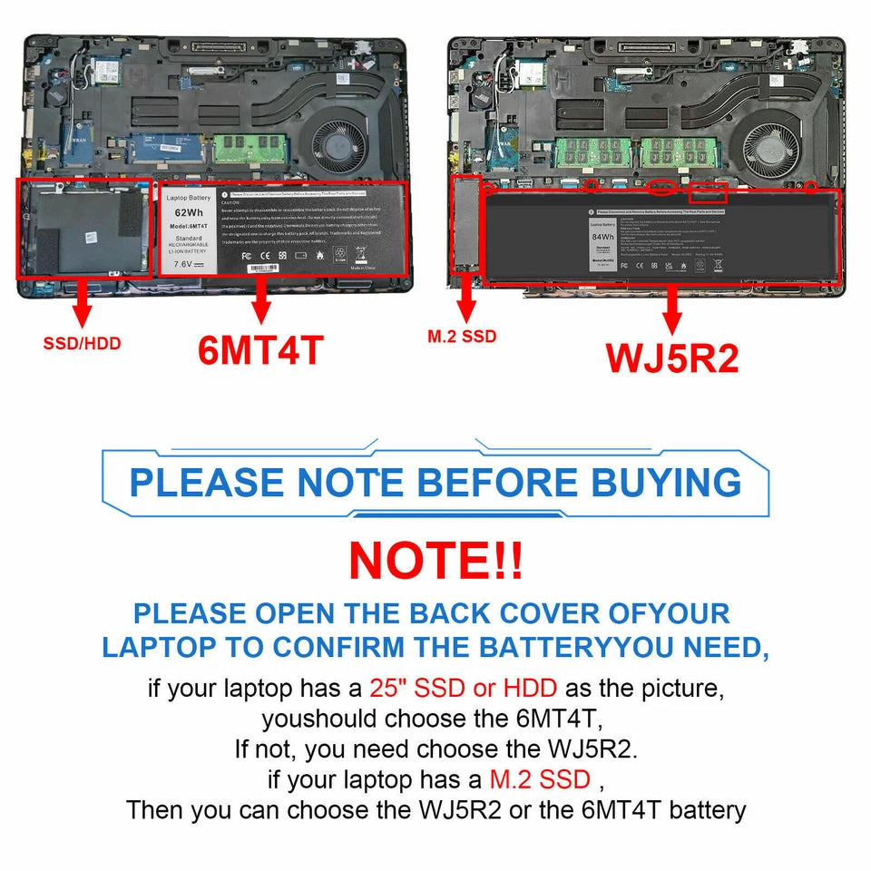 DELL WJ5R2 - WJ5R2 Genuine Original  Laptop Notebook Battery