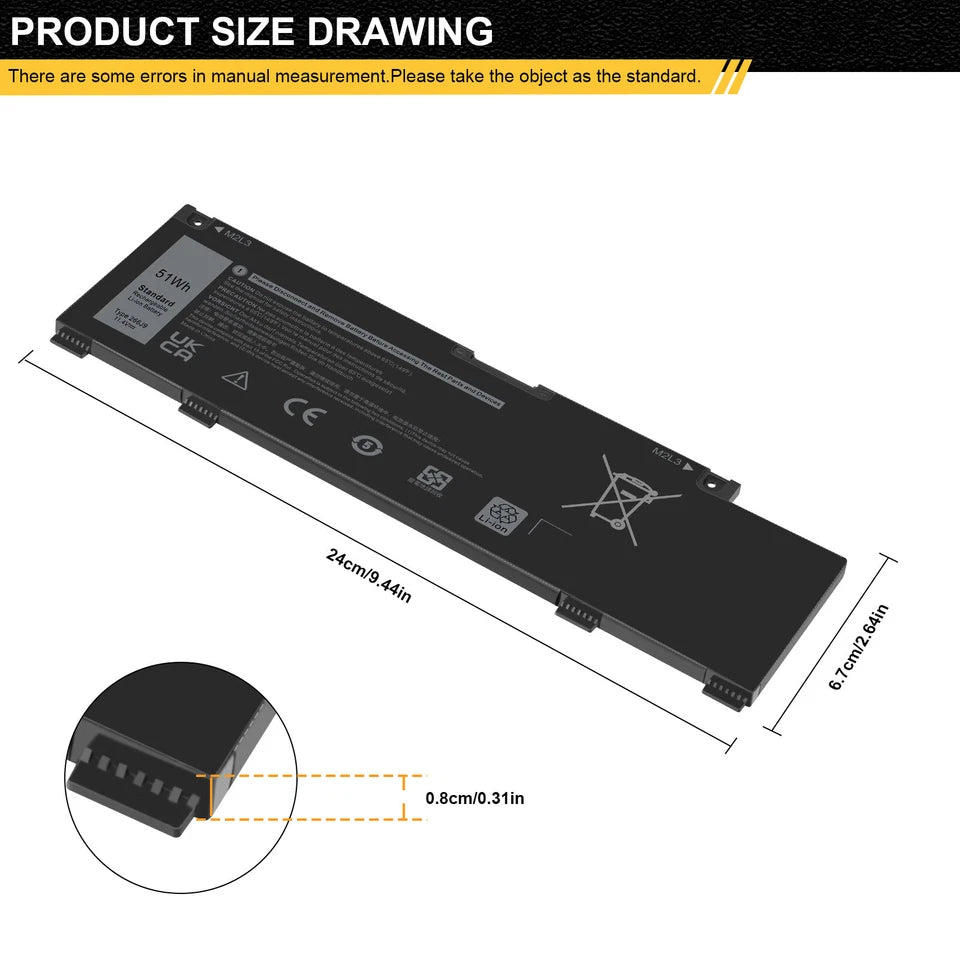 DELL 266J9 P89F	P89F001 PN1VN M4GWP C9VNH - 266J9 Genuine Original  Laptop Notebook Battery