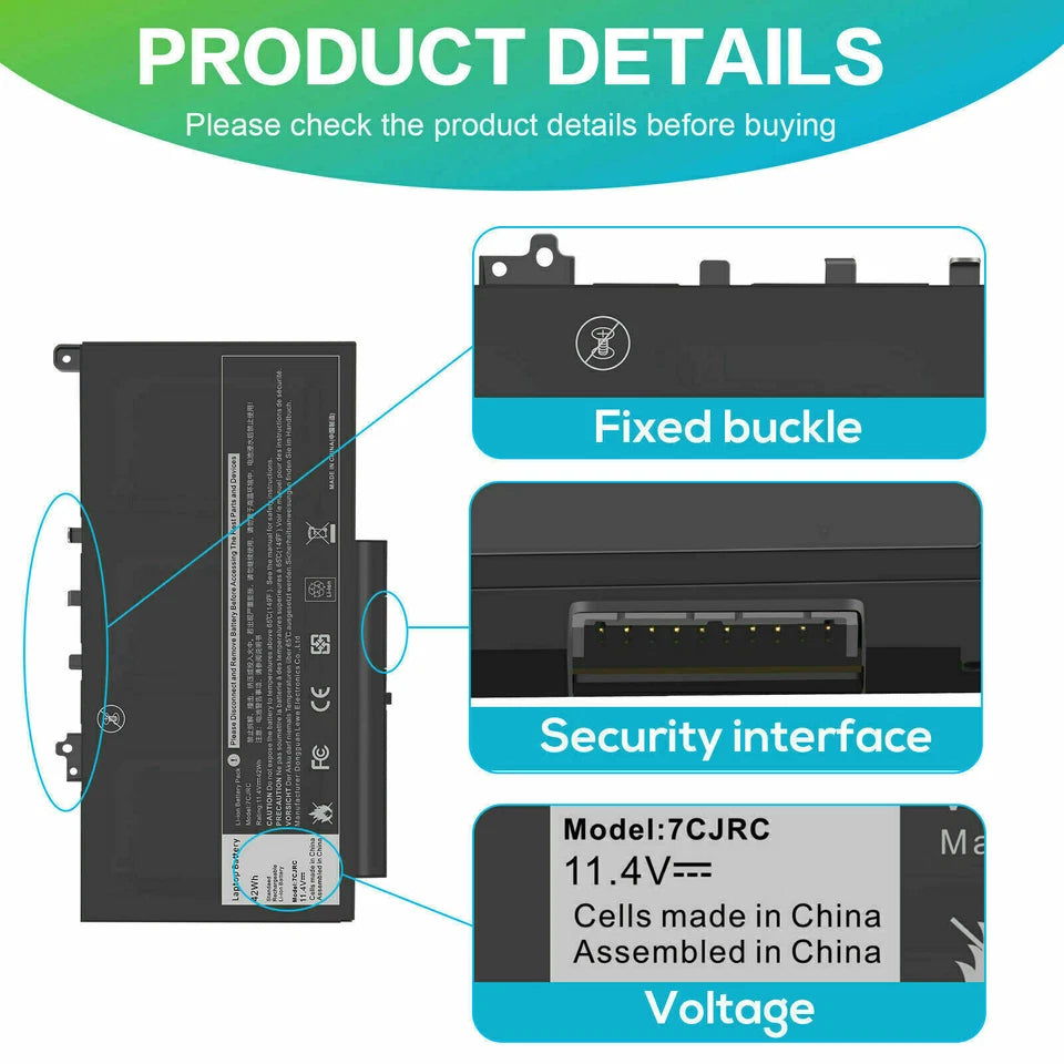 DELL 7CJRC - 7CJRC Genuine Original  Laptop Notebook Battery