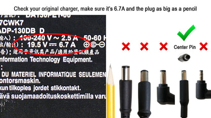 DELL LAPTOP CHARGER 130W 19.5V 6.7A GENUINE Original ( 4.5 MM )