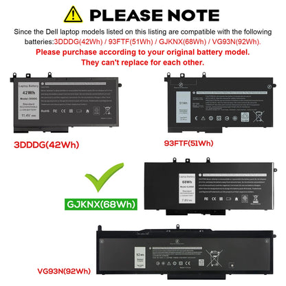 DELL 0FPT1C	05YHR4 C7J70 5GJVW - GJKNX Genuine Original  Laptop Notebook Battery