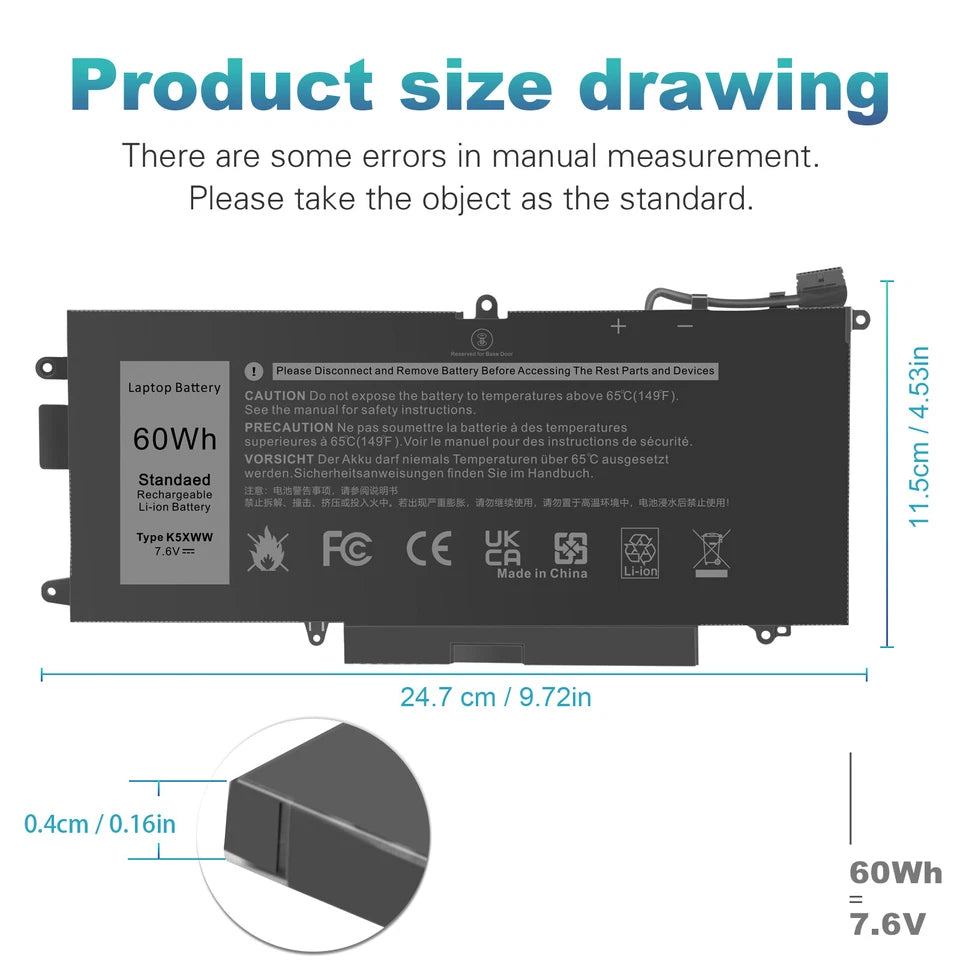 DELL K5XWW - K5XWW Genuine Original  Laptop Notebook Battery