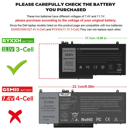 DELL RYXXH - RYXXH Genuine Original  Laptop Notebook Battery