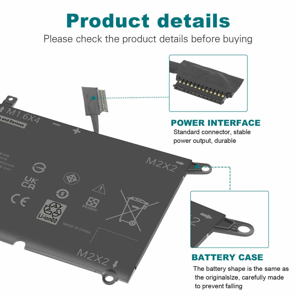 DELL XPS 13 9370 - DXGH8 Genuine Original  Laptop Notebook Battery