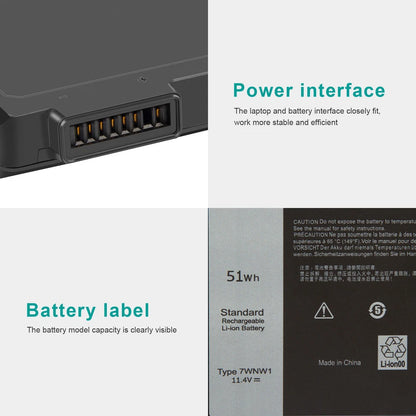 DELL 7WNW1 - 7WNW1 Genuine Original  Laptop Notebook Battery